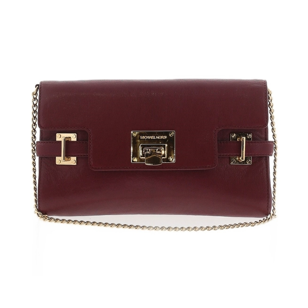 MICHAEL KORS Red Leather and Gold Chain shoulder bag